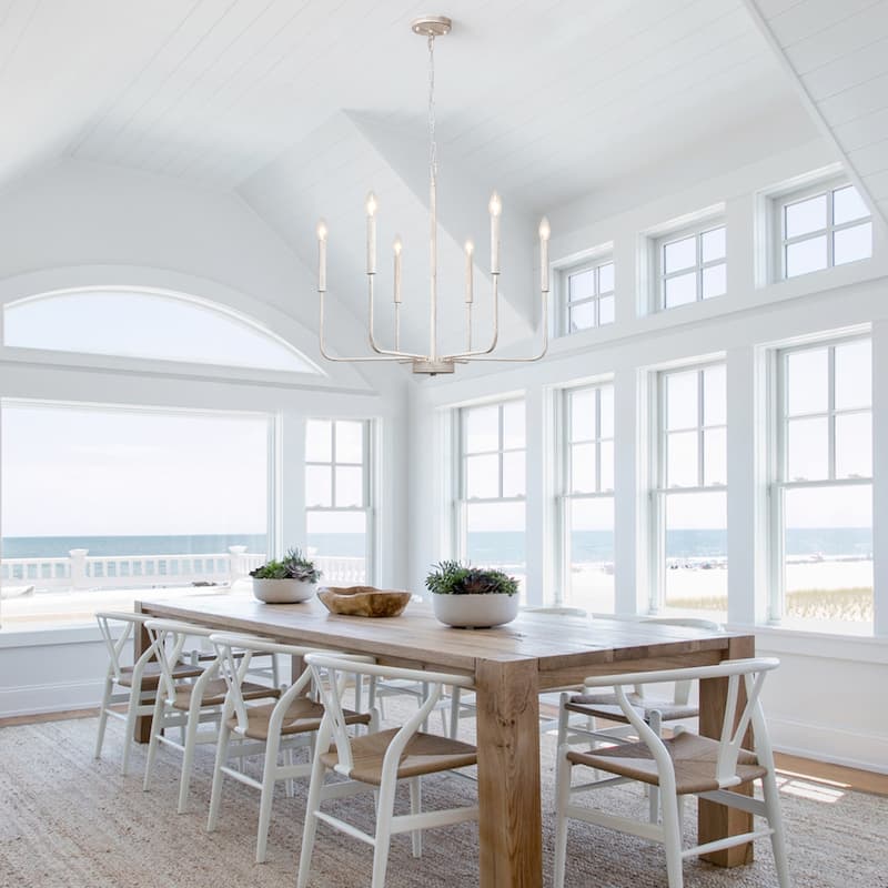 6-Light W26.18" x H66.92" Candle Chandelier for Living Room Kitchen Island