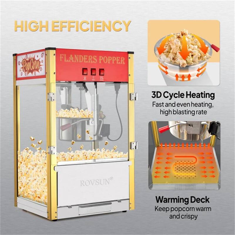 1400W 120V 12oz Kettle Popcorn Machine Maker Countertop