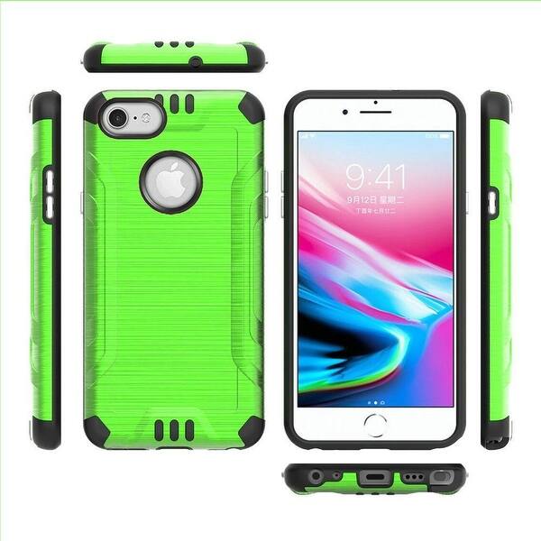 Shop For Apple Iphone 7 8 Se 2020 Neon Green Combat Metallic Hard Hybrid Case Cover Overstock 31315442