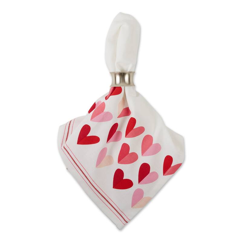 DII Two Hearts Print Napkin (Set of 6) - Napkin Set