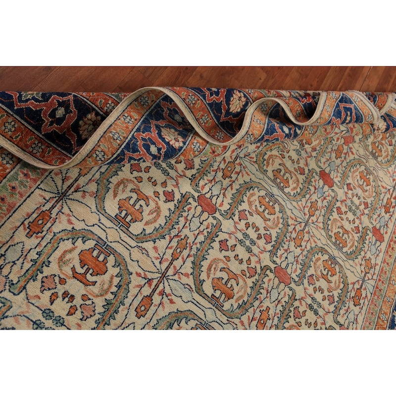 All-Over Heriz Serapi Vegetable Dye Area Rug Handmade Wool Carpet - 6'11"x 9'10"