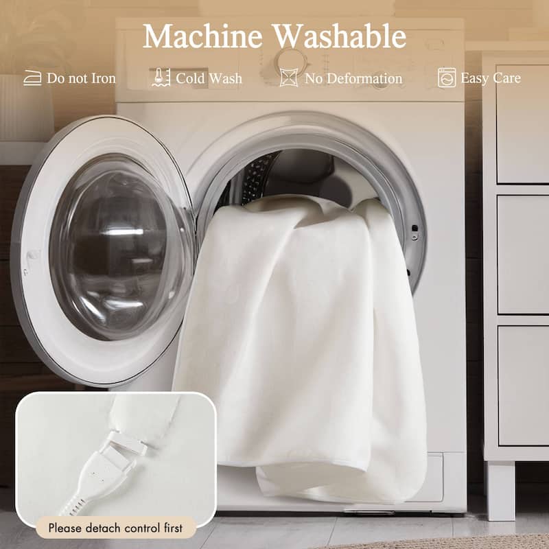 1-Piece Queen Heated Mattress Pad,White