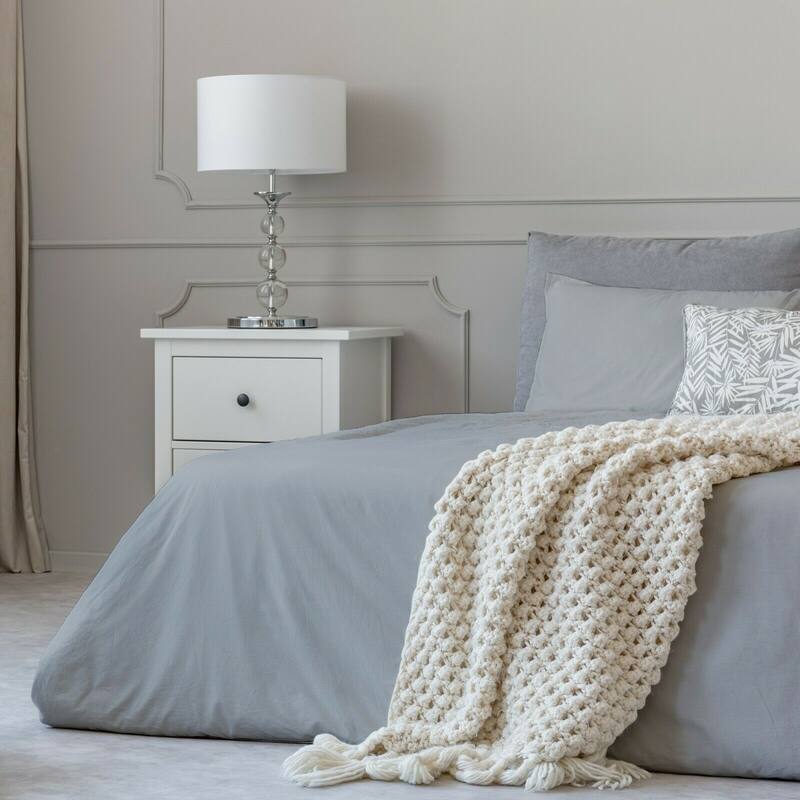 1800 Count Cotton Feel Bed Sheet Set Pillowcases Deep Pocket All Sizes - Silver - King