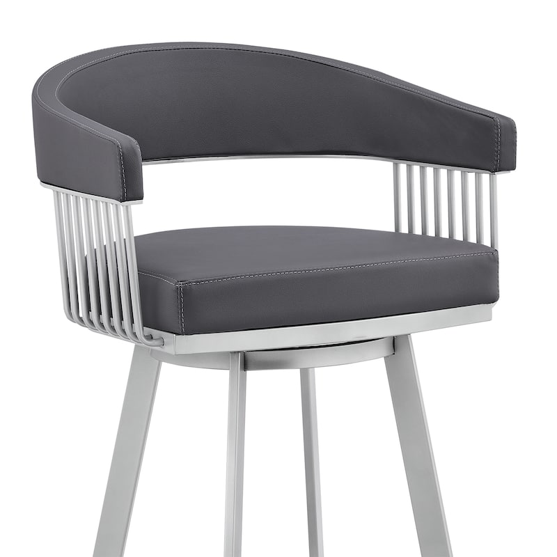 Chelsea Modern Swivel Barstool, Upholstered Counter Height Chair with Metal Frame