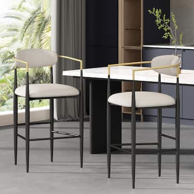 Ostweer Furniture Set of 2 260LBS Bar Stools - Beige