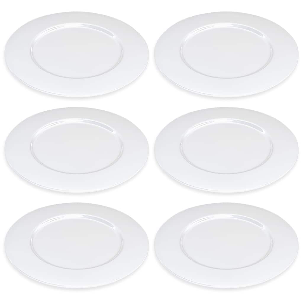 Majestic gifts Inc. Glass Charger-Plates - Opal-12.5" Diameter - Set/6 - 12.5"