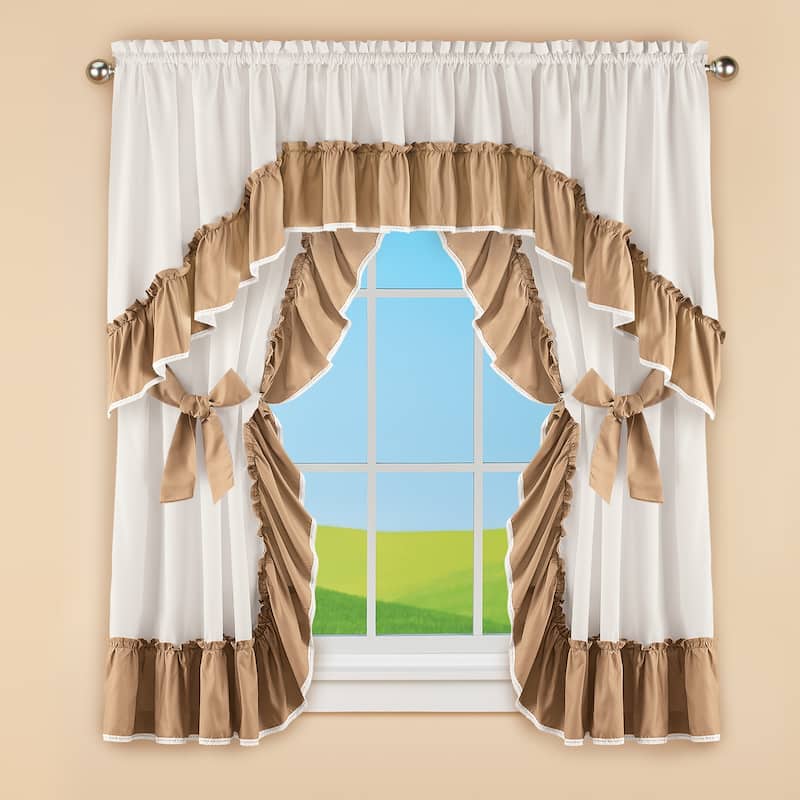 Ruffled Edge Lace Trim Window Curtain Drapes Bed Bath & Beyond 36712077