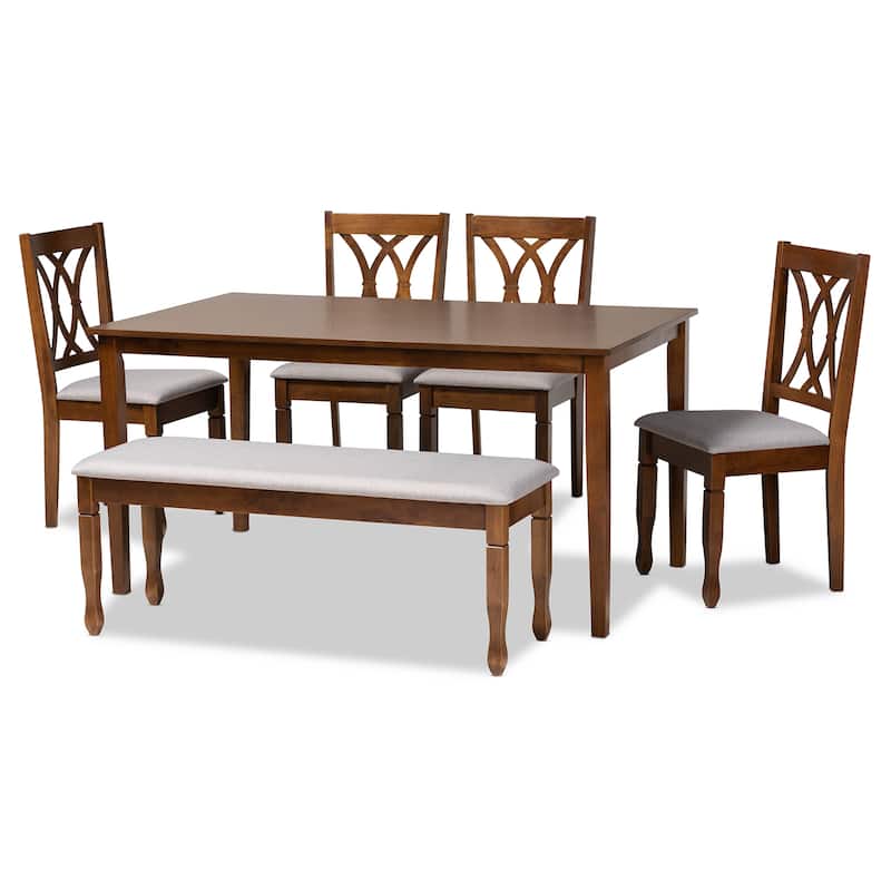Reneau Modern and Contemporary 6-Piece Dining Set - Grey