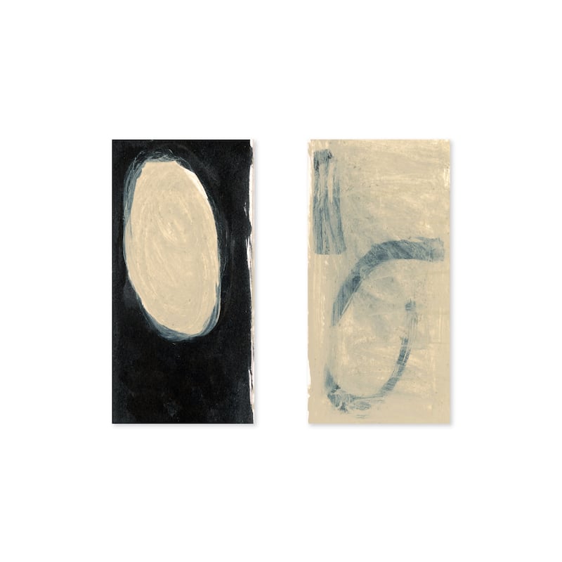 "Circle" Set of Two Framed Textured Wall Art