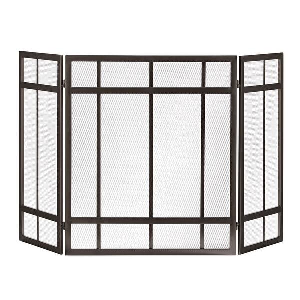 Shop Pleasant Hearth Fa017sb Mission Style 3 Panel Fireplace Screen Wenge Overstock 23098958
