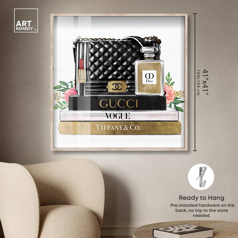 Luxury Paris Handbag and Books Shadowbox by Art Remedy