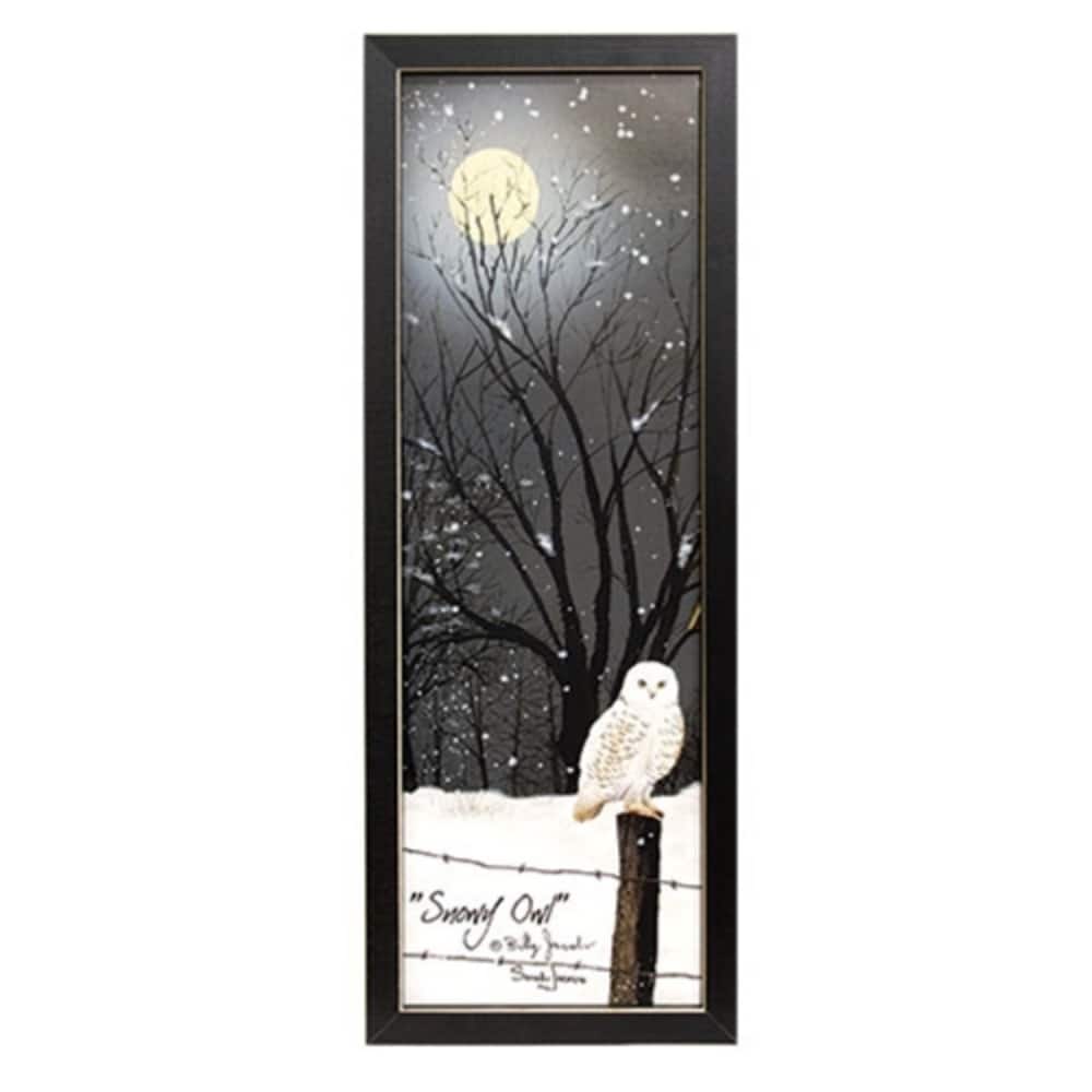 Snowy Owl Framed Print Winter Wildlife Wall Art - 7" x 0.50" x 19"