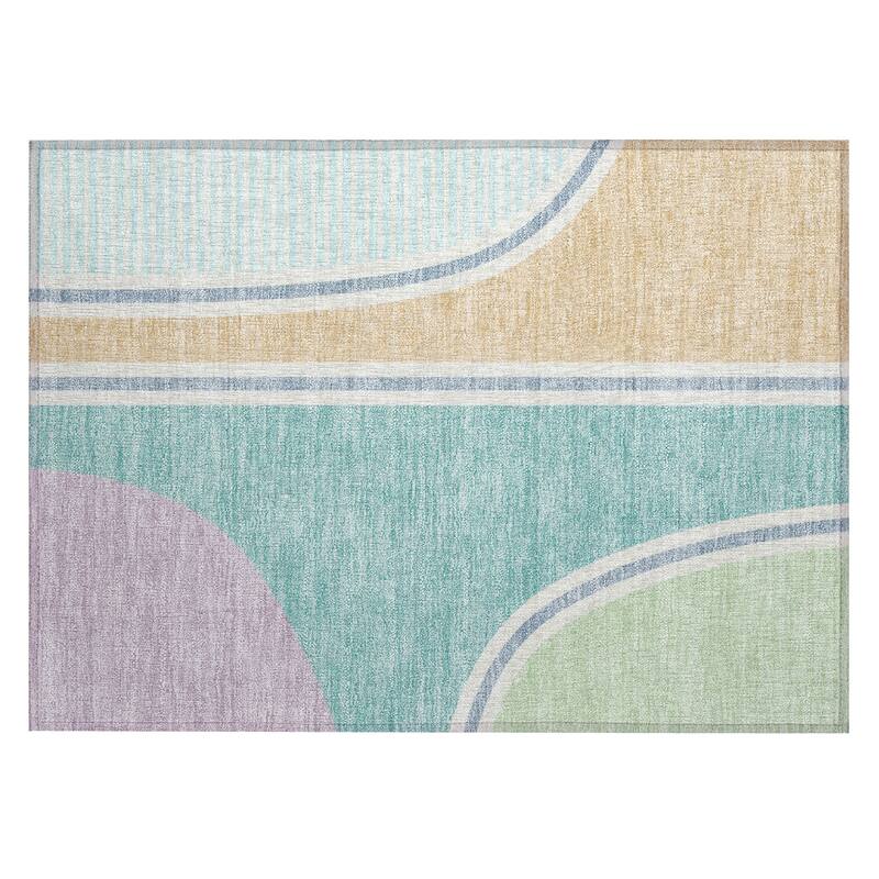 Machine Washable Indoor/ Outdoor Contemporary Keely Chantille Rug
