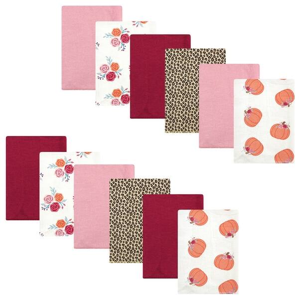 slide 1 of 1, Hudson Baby Infant Girl Cotton Flannel Burp Cloths Bundle, Cutest Pumpkin, One Size - Cutest Pumpkin - One Size One Size - Cutest Pumpkin