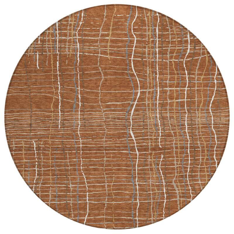 Machine Washable Indoor/ Outdoor Modern Century Chantille Rug