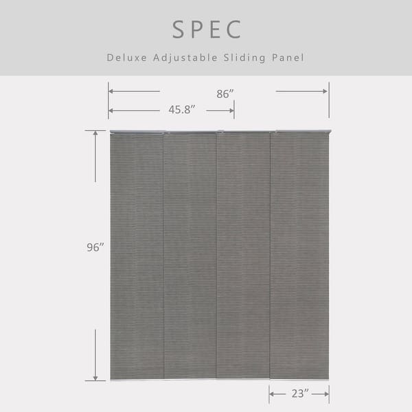 dimension image slide 2 of 7, GoDear Design Natural Woven Adjustable Sliding Panel Track Blinds, Vertical Blinds, Timeless Series, 45.8"- 86" W x 96" L