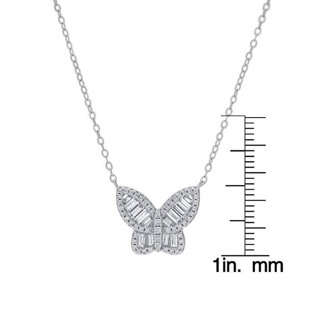 Victoria Townsend .925 Sterling Silver White Sapphire Butterfly Pendant