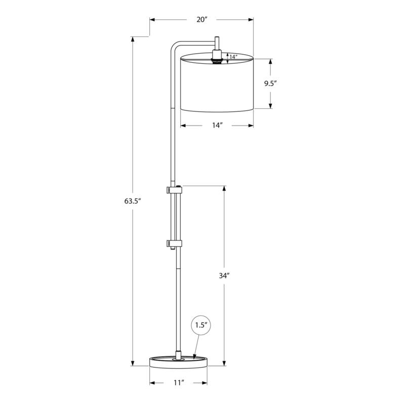 Lighting, 63"h, Floor Lamp, Brass Metal, Ivory / Cream Shade, Contemporary - Gold