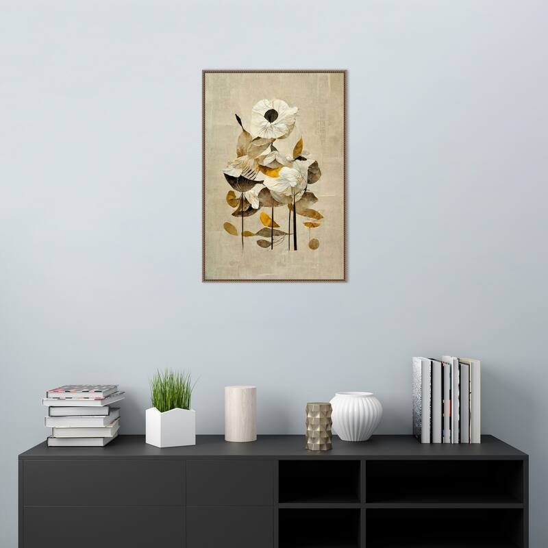 Sunbathing Flower by Treechild Framed Canvas Wall Art Print