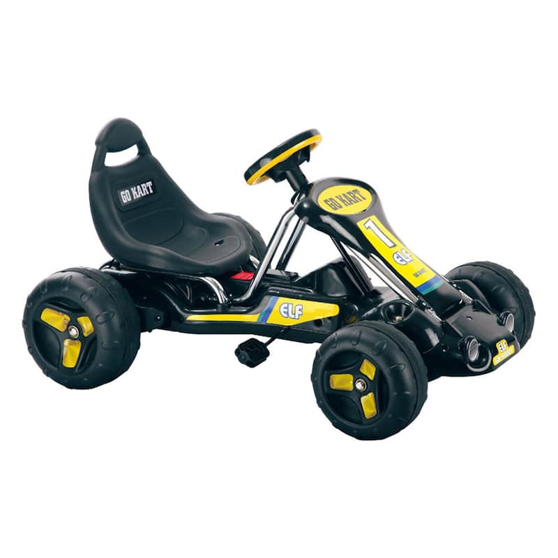 Lil’ Rider Pedal Go Kart for Kids, Black - Black - 5-7 Years