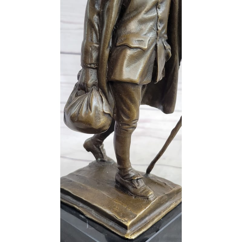 Benjamin Franklin Walking Stick Upenn Bronze Statue Sculpture Figure 10 Inches X 4 Inches
