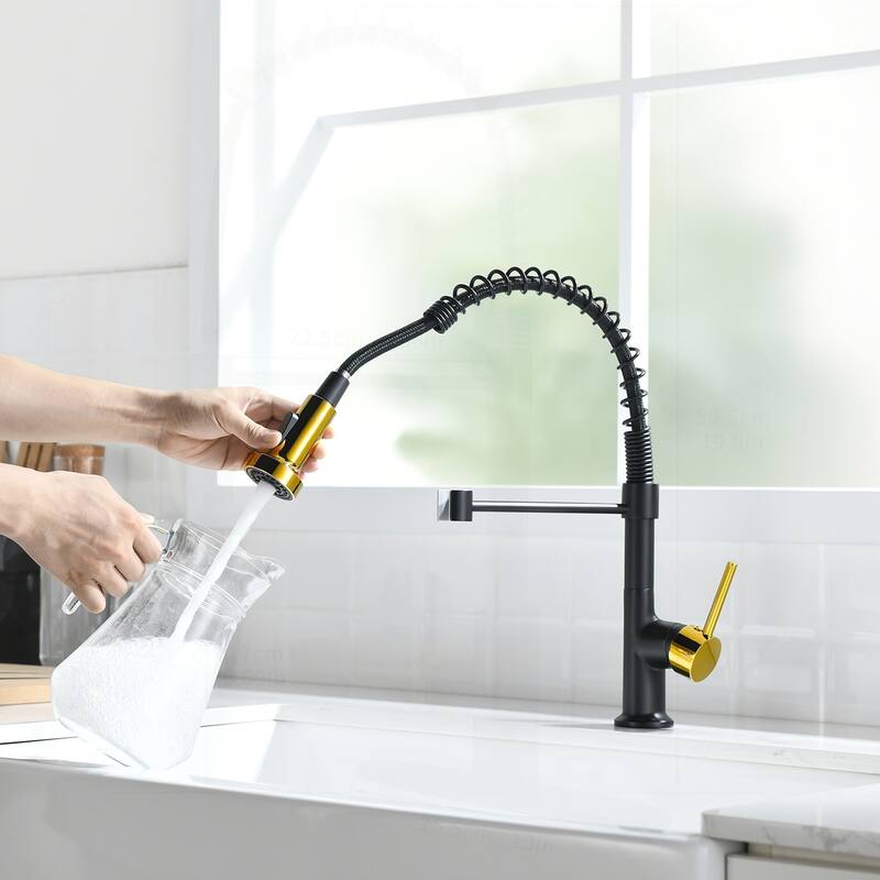 Commercial Kitchen Faucet with Pull Down Sprayer and Single Handle