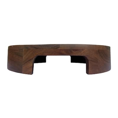 Acacia Wood Cake Pedestal - 10.0"L x 10.0"W x 2.0"H - 10.0"L x 10.0"W x 2.0"H