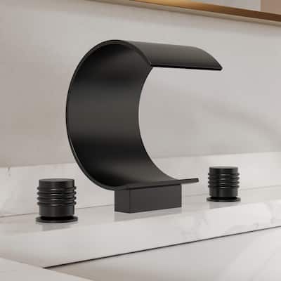 GRANDJOY High Arc Waterfall Widespread Bathroom Sink Faucet