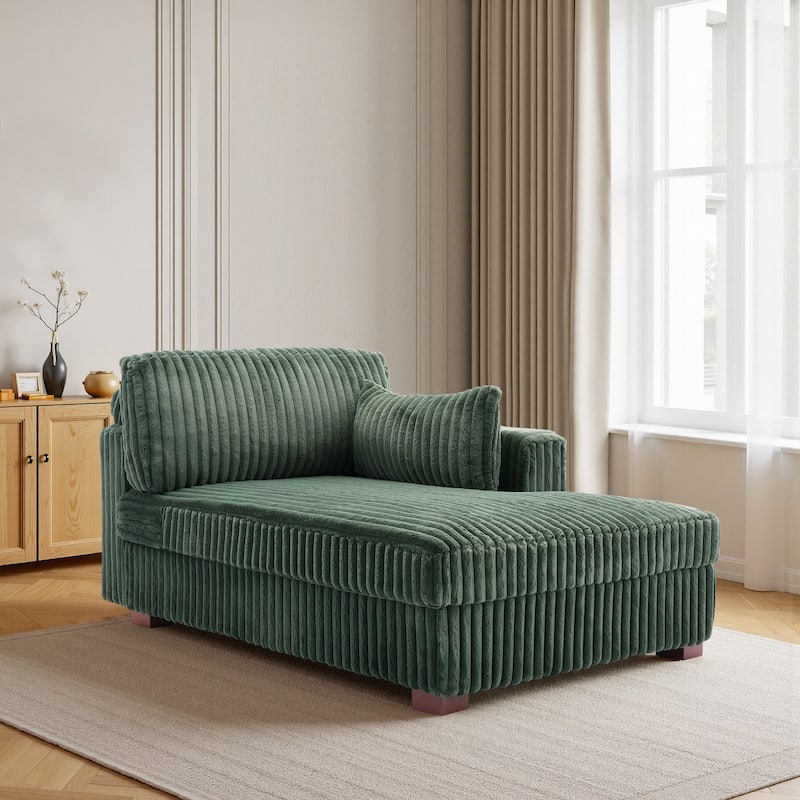 DREAMSIDEA Oversized Right Facing Chaise Lounge Lofa - Green
