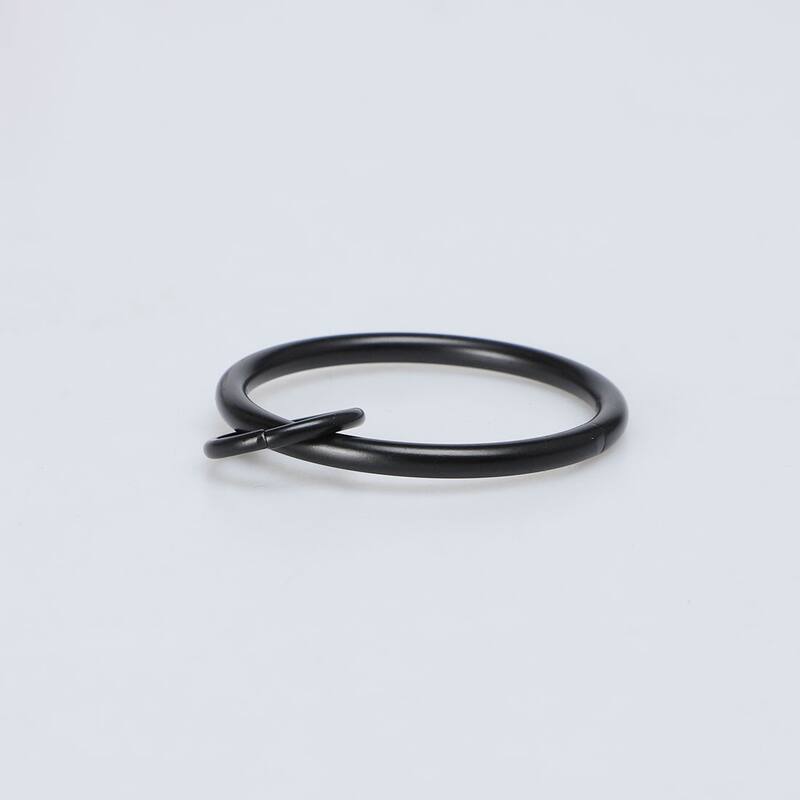 20pcs Metal Curtain Rings with Eyelet for 1.5" Shower Curtains Rod - Black - 1.1 Inch