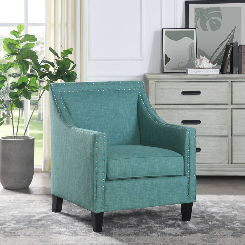 Erica Accent Armchair with Chrome Nailhead Trim