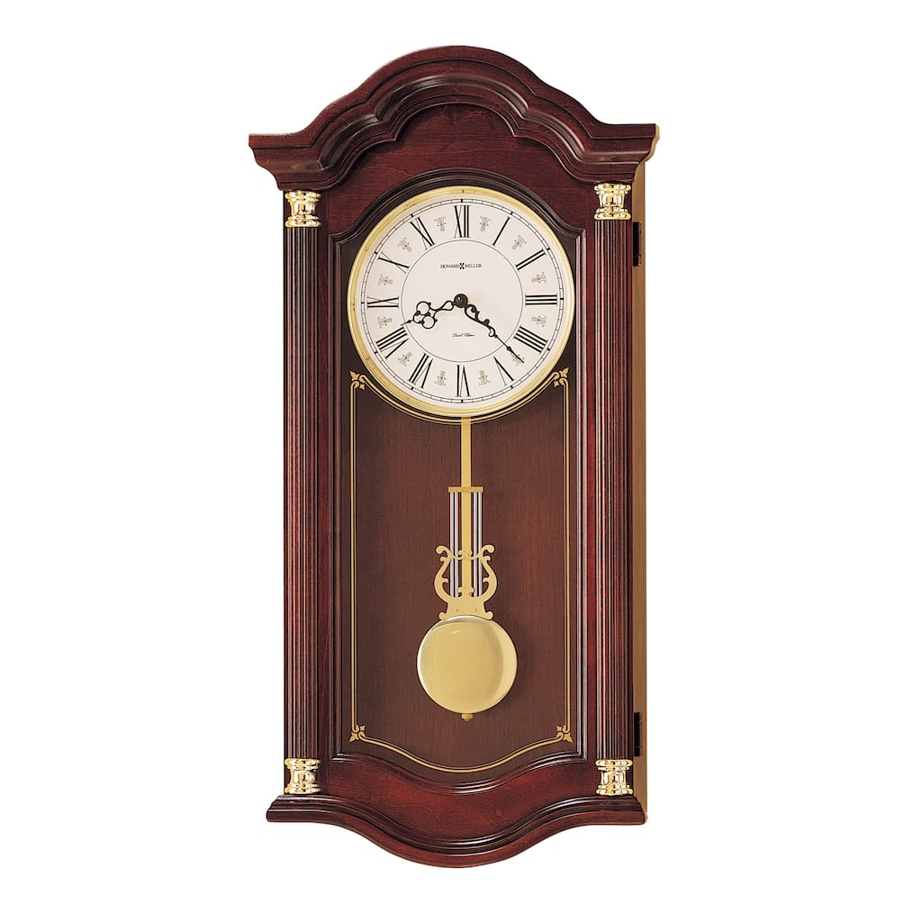 Howard Miller Lambourn I Grandfather Clock Style Chiming Wall Clock with Pendulum, Vintage, Old World, Classic Design