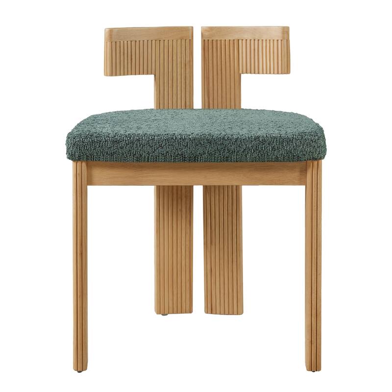 Christopher Knight Home - Modern 20.67" Boucle Upholstered Dining Chairs Set, Ergonomic Contoured Seat & Solid Wood Legs