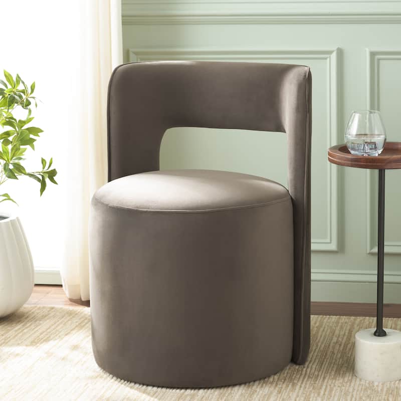SAFAVIEH Jojo Upholstered Accent Chair, Fully Assembled - 23"W x 22"D x 30"H - Chocolate