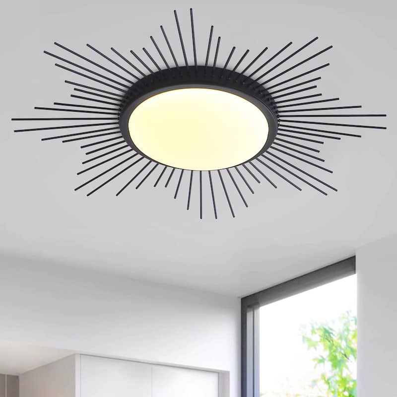 Modern Geometric Circle 1-Light LED Flush Mount Lamp Fixture