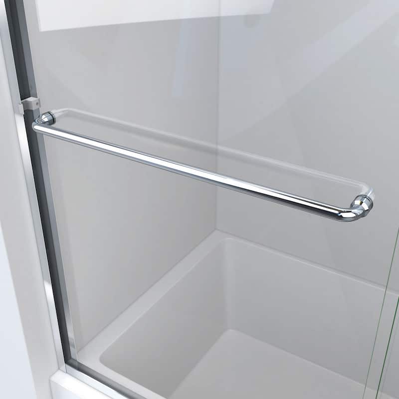 DreamLine Alliance Pro LT 56-60 in. W x 57 3/8 in. H Semi-Frameless Bypass Sliding Tub Door in Matte Black and Clear Glass