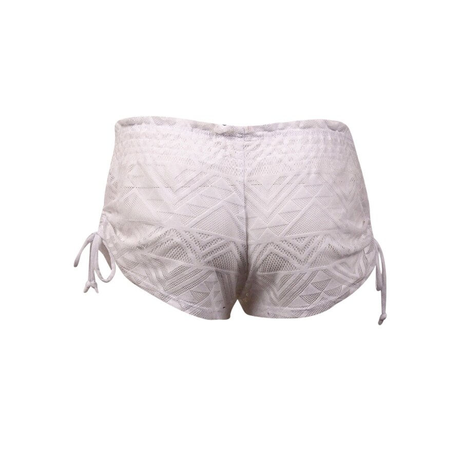 white lace swim shorts