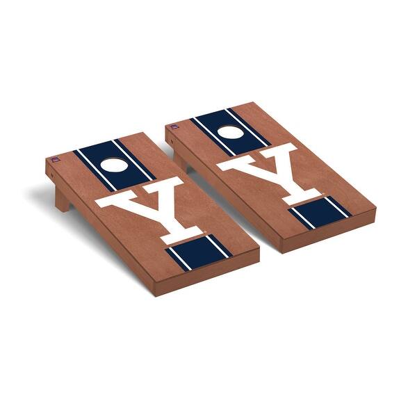 slide 2 of 5, Yale Bulldogs Rosewood Cornhole Board Set