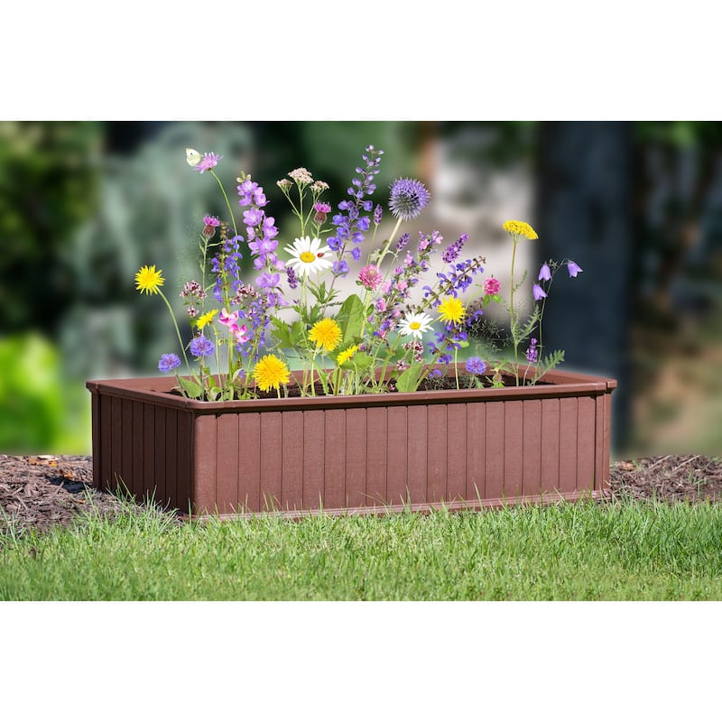 Southern Patio Brown Resin 48-inch Raised Garden Bed Planter - 48" x 24" x 12"