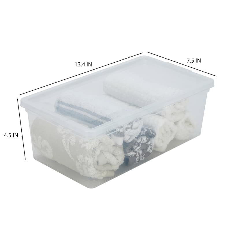 Simplify Stackable Storage Bins with Lids in Clear