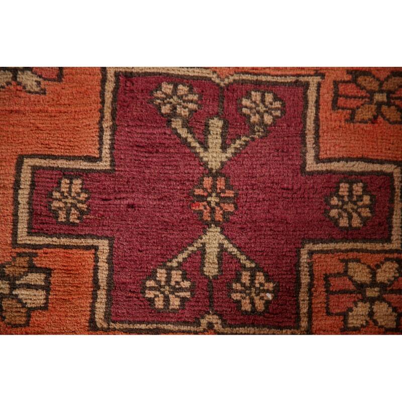 Meshkin Persian Vintage Runner Rug Handmade Wool Carpet - 3'1"x 9'6"