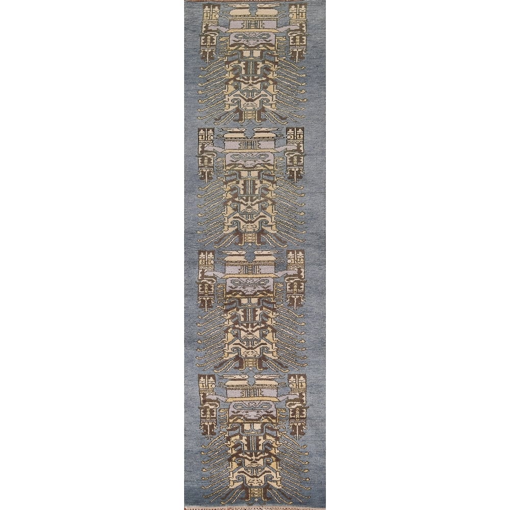 Khotan Oriental Runner Rug Handmade Wool Carpet - 2'6"x 12'0"