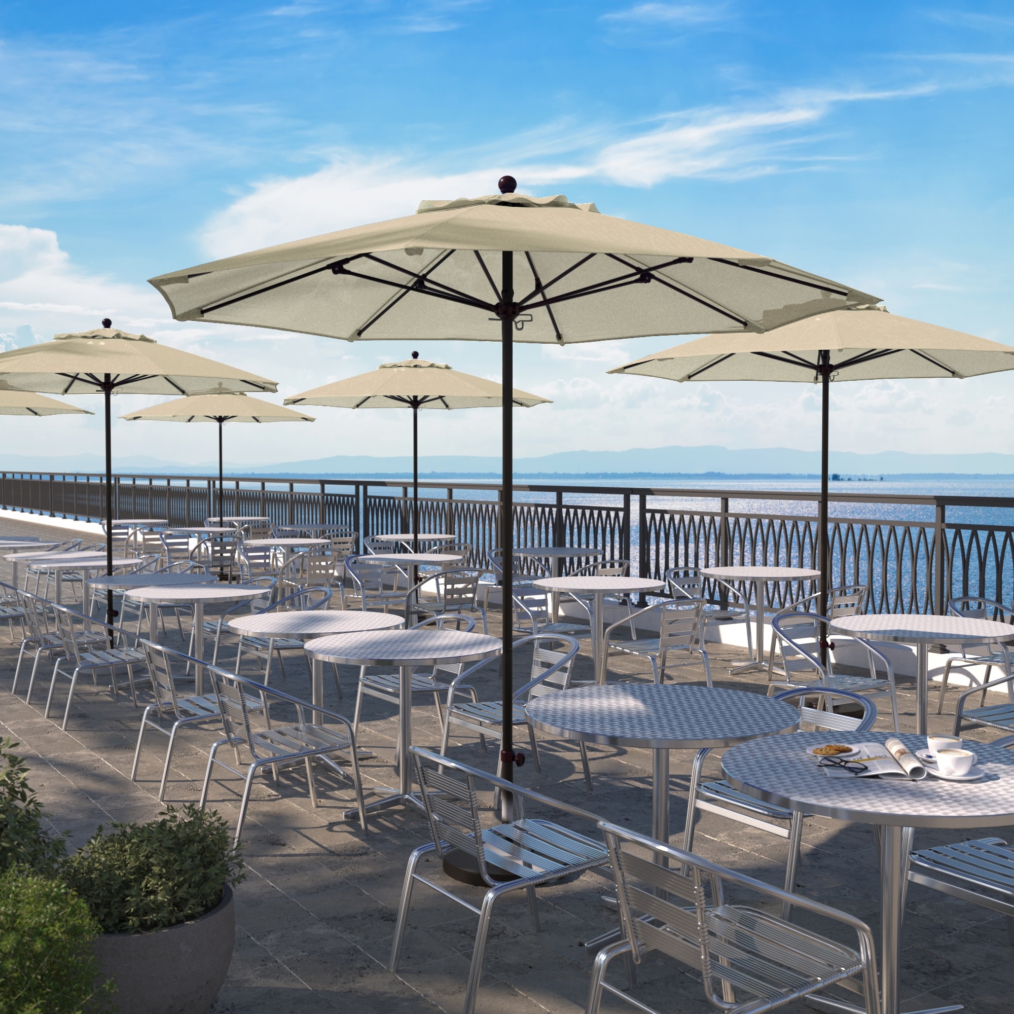 fiberglass rib patio umbrellas 10 FT Umbrella | 360 Swivel & Tilt, 8 Ribs, Cross Base The umbrella also includes an air vent to create a cool environment Fiberglass Patio Umbrellas | Fiberglass