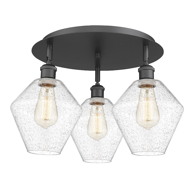 Innovations Lighting Cindyrella - 3 Light 20" Flush Mount - Seedy/Matte Black