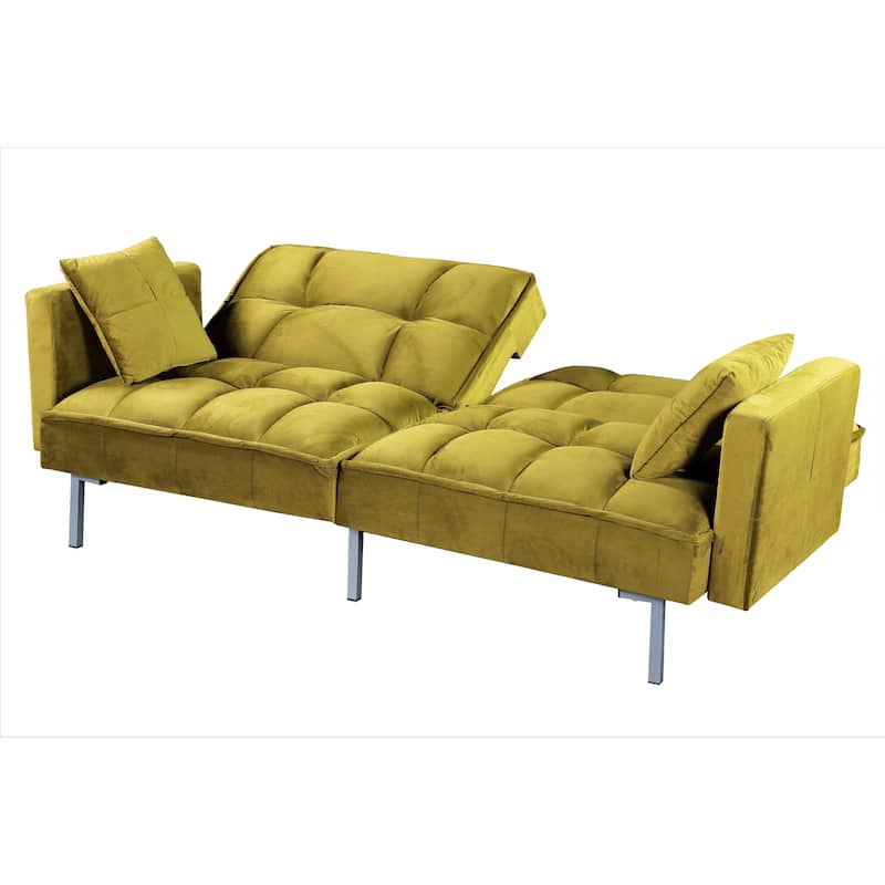 Bernal 75.6"W Velvet Futon Sofa Bed Sleeper