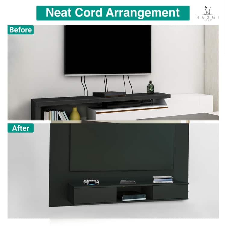 Wall-Mounted Entertainment Center with Multiple Storage Options for TVs up to 70 Inches