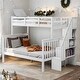 preview thumbnail 2 of 12, Stairway Design Twin-over-Full Bunk Bed with Storage and Guard Rail for Bedroom