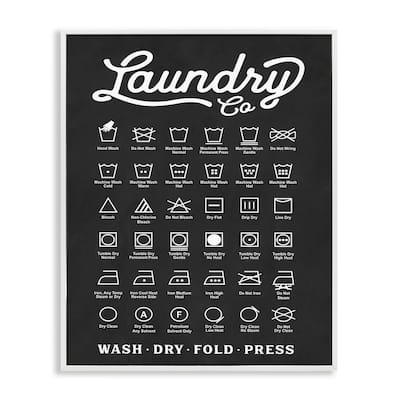 Stupell Laundry Business Symbols Chart Simple Shapes Framed Giclee Texturized Art by Lettered and Lined