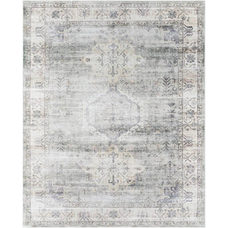 Livabliss Traditional Lavable Medallion Washable Area Rug