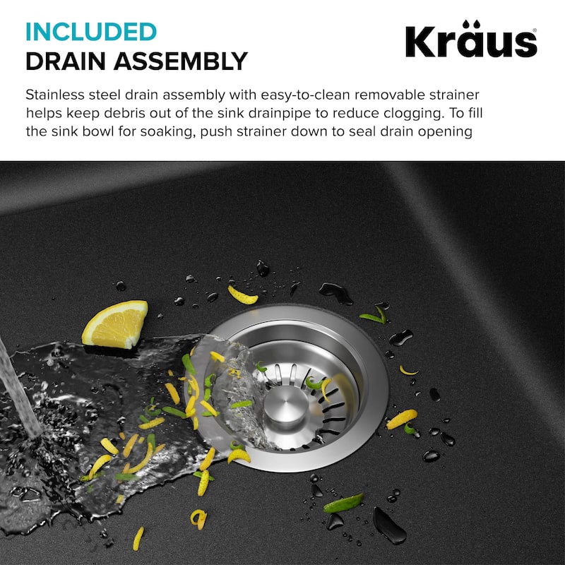 KRAUS Forteza Granite 32 inch 1-Bowl Undermount Kitchen Sink